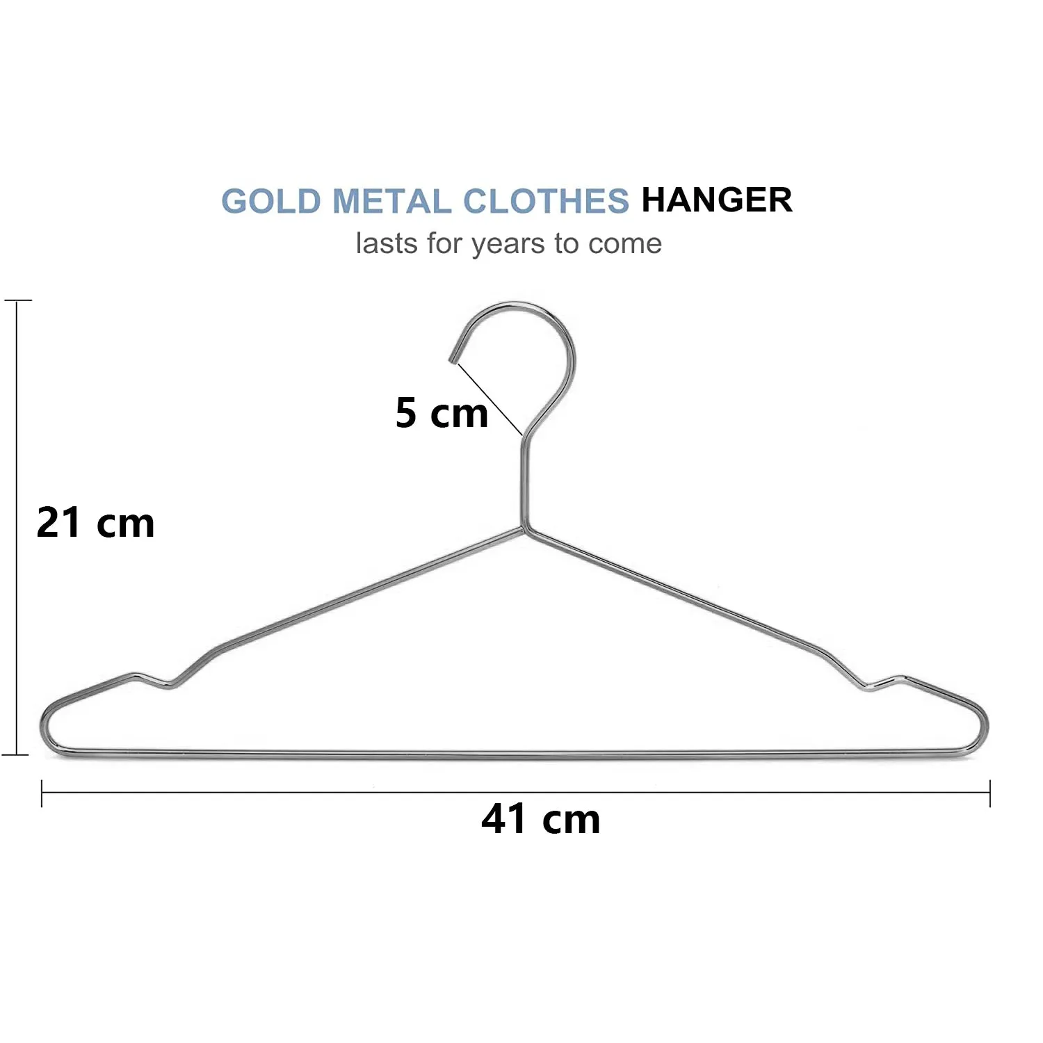 5 Pack Heavy Duty Aluminum Alloy Coat Hangers-Sliver