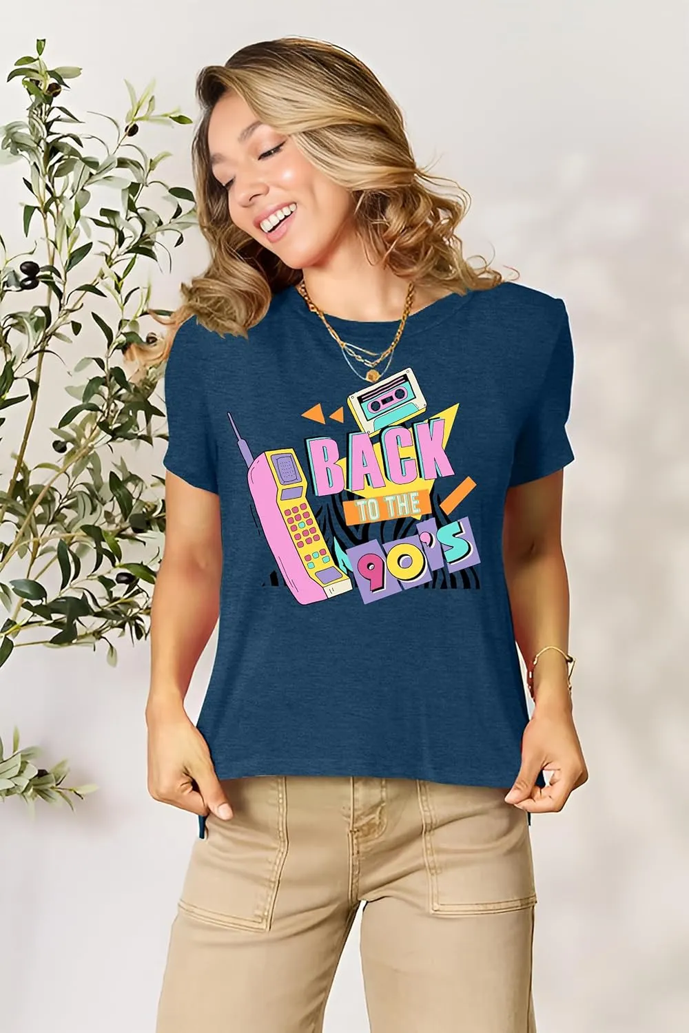 90s Shirt for Women Back to The 90's Shirt Vintage 1990s Theme Party Shirt Retro Casual Loose Tee Tops