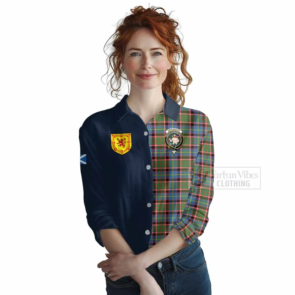 Aikenhead Tartan Women's Casual Shirt Alba with Scottish Lion Royal Arm Half Style