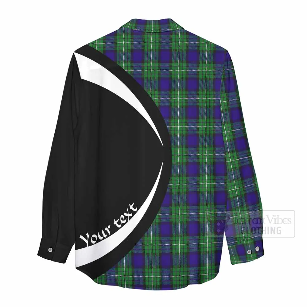 Alexander Tartan Women's Casual Shirt with Family Crest Circle Style