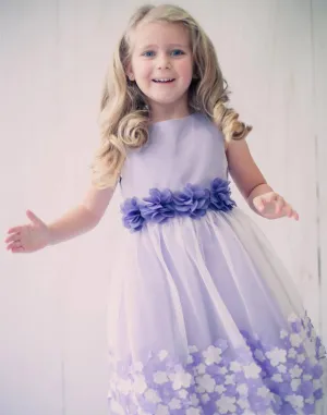 Appealing Flower Mesh Dress - Lavender