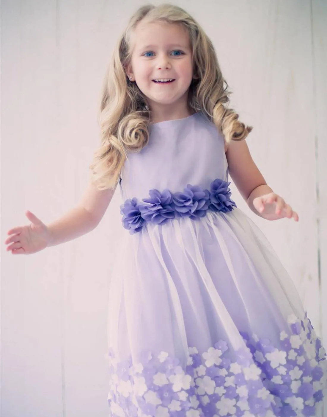 Appealing Flower Mesh Dress - Lavender
