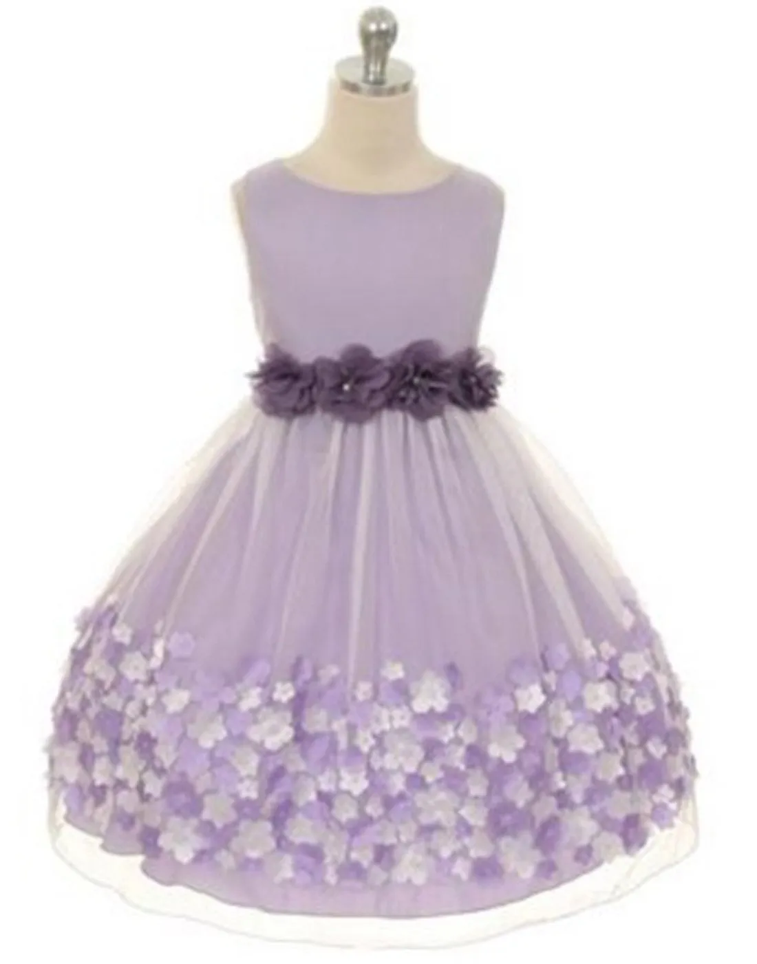 Appealing Flower Mesh Dress - Lavender