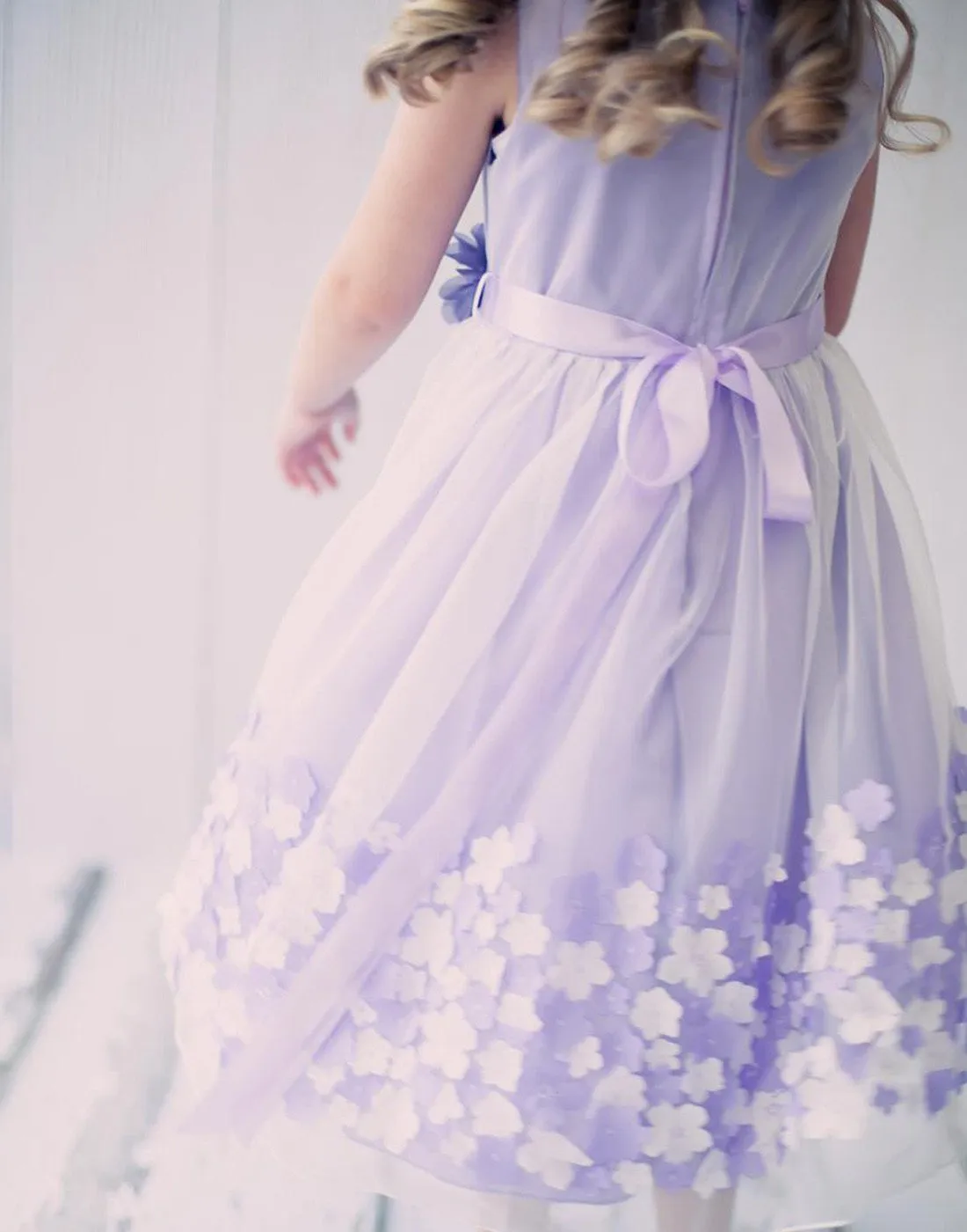 Appealing Flower Mesh Dress - Lavender