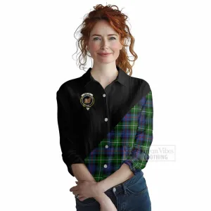 Baillie (Bailey) Tartan Women's Casual Shirt with Family Crest and Military Logo Style