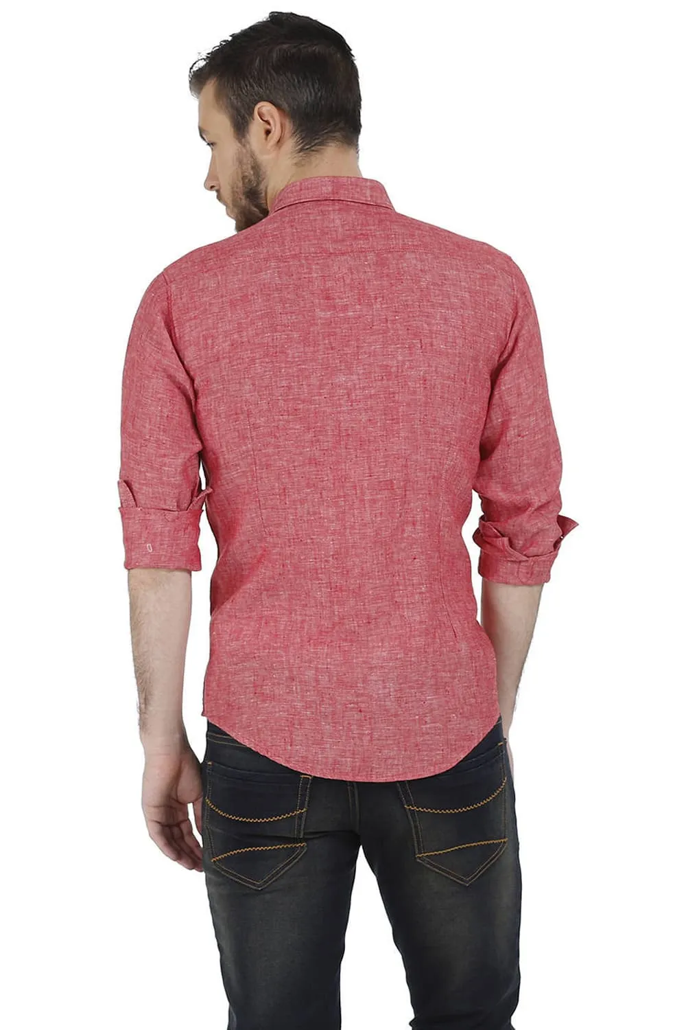 Basics Slim Fit Linen Casual Shirt