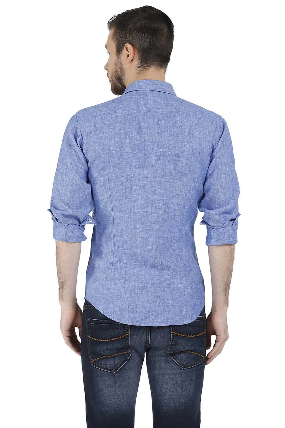 Basics Slim Fit Linen Casual Shirt