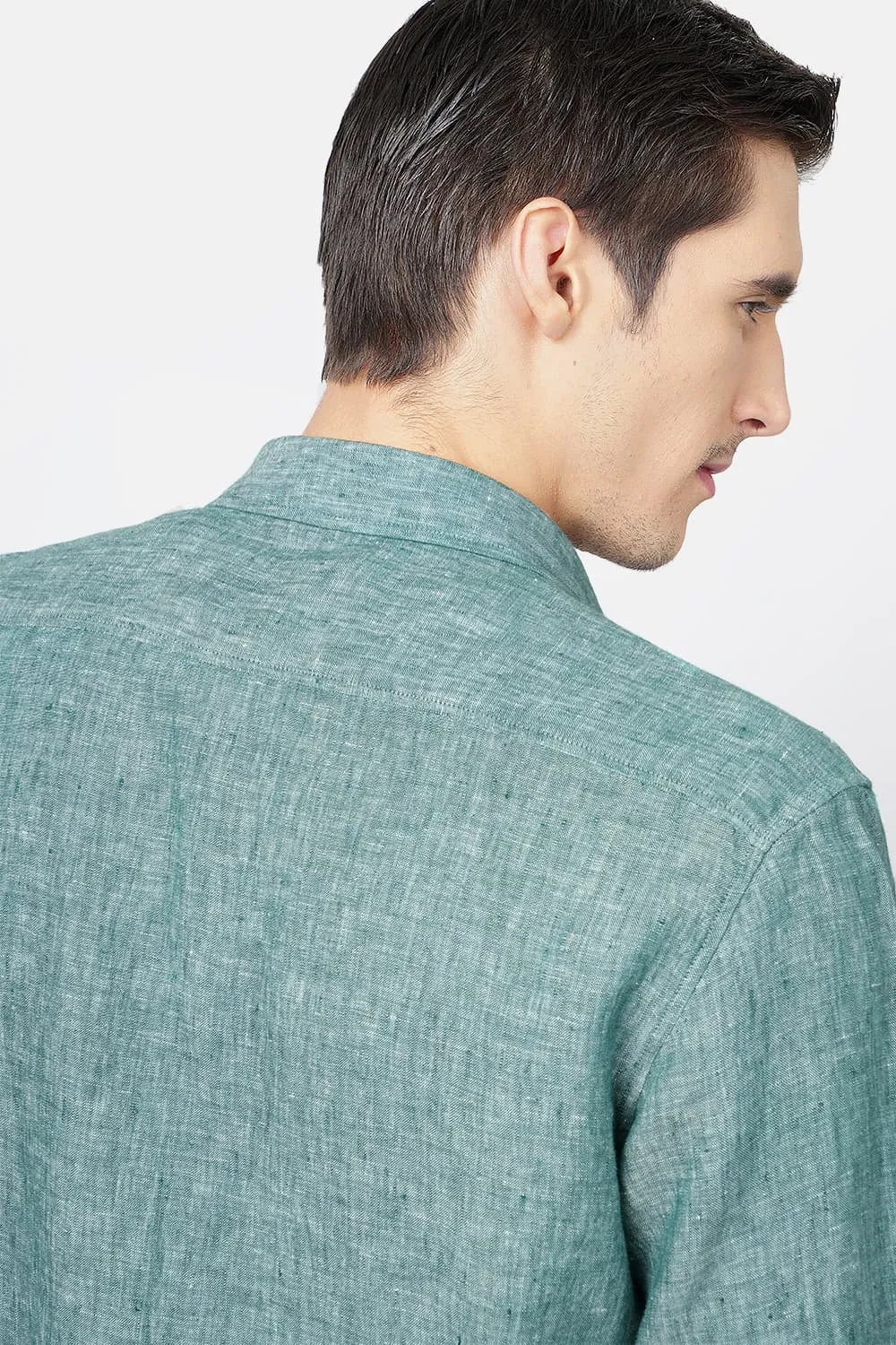 Basics Slim Fit Linen Casual Shirt