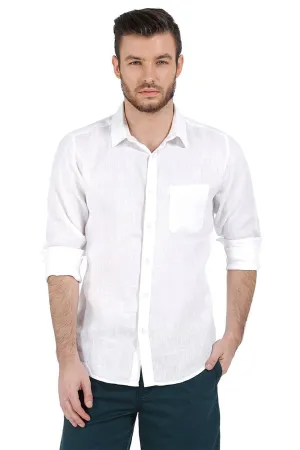 Basics Slim Fit Linen Casual Shirt