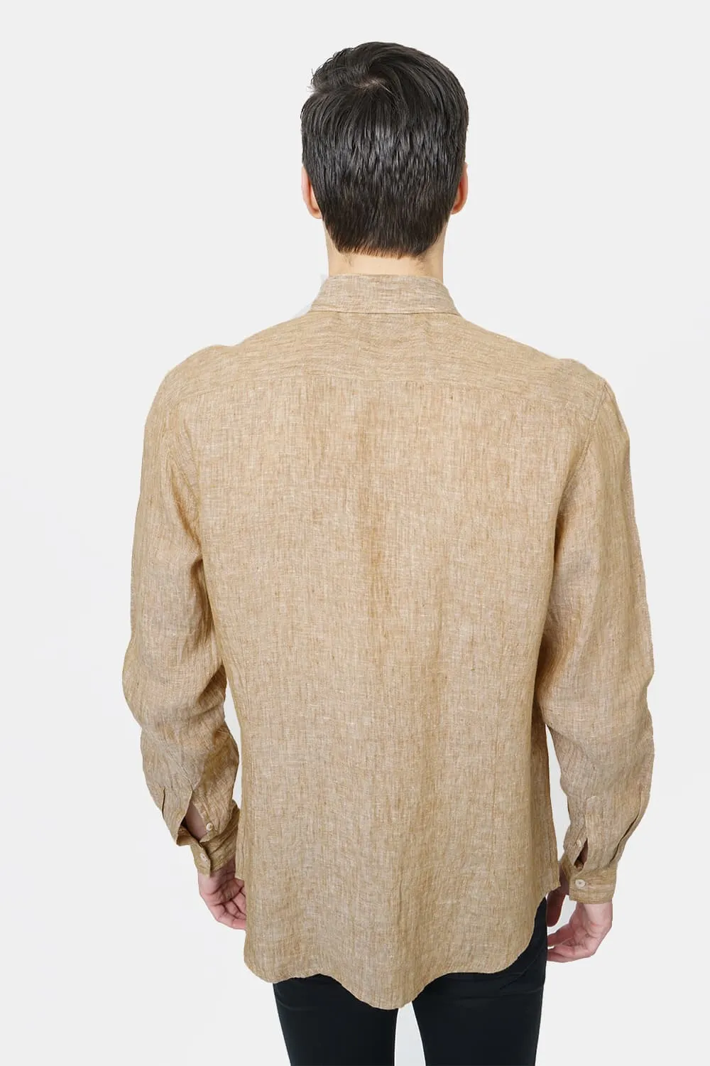 Basics Slim Fit Linen Casual Shirt