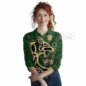 Beveridge Tartan Women's Casual Shirt with Family Crest Celtic Wolf Style