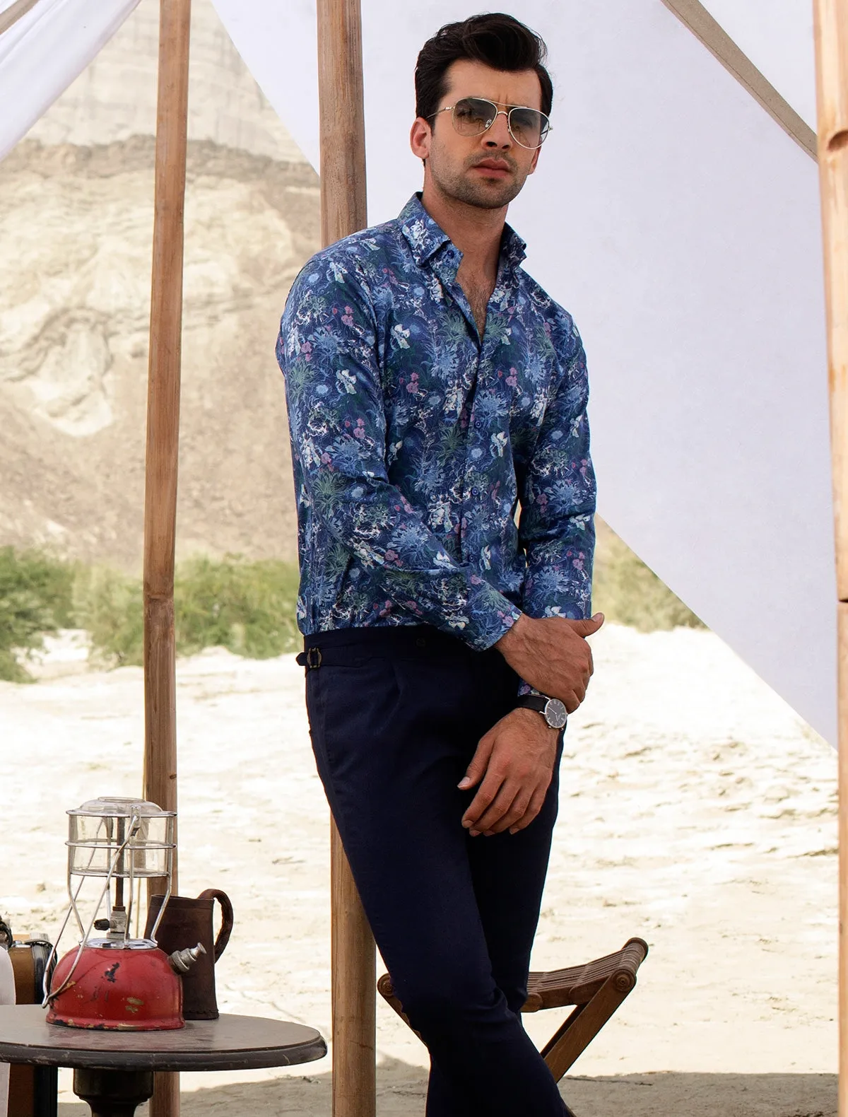 BLUE FLORAL SHIRT