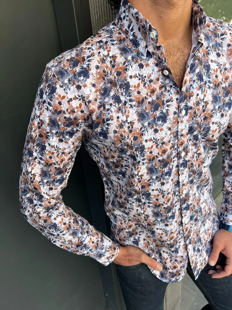 Bojoni Veneta Slim Fit Floral Patterned Shirt