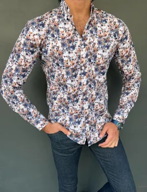 Bojoni Veneta Slim Fit Floral Patterned Shirt