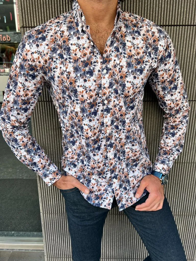 Bojoni Veneta Slim Fit Floral Patterned Shirt