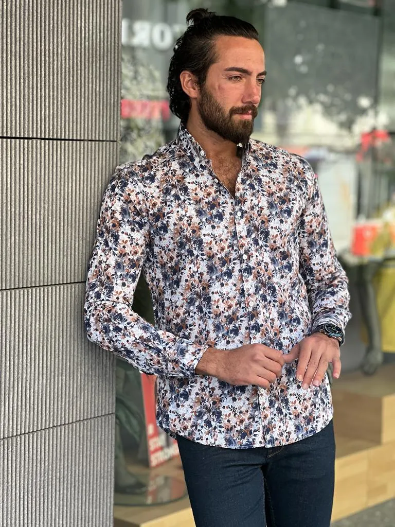 Bojoni Veneta Slim Fit Floral Patterned Shirt