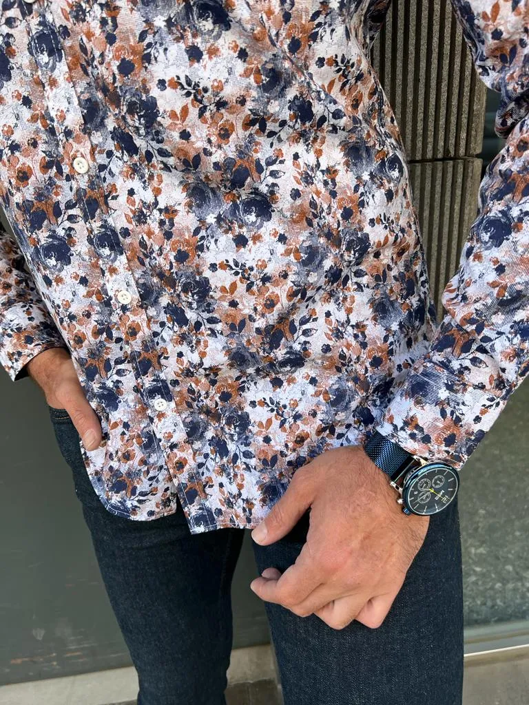 Bojoni Veneta Slim Fit Floral Patterned Shirt