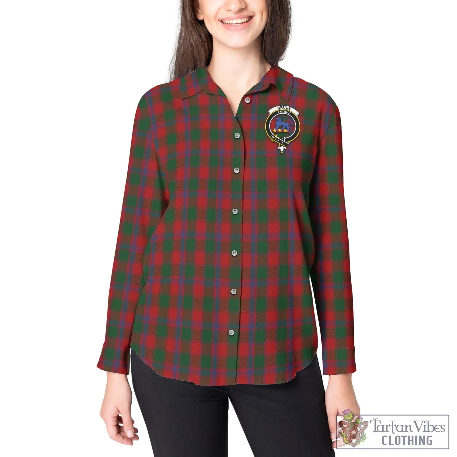 Bruce Old Tartan Women's Casual Shirt with Family Crest