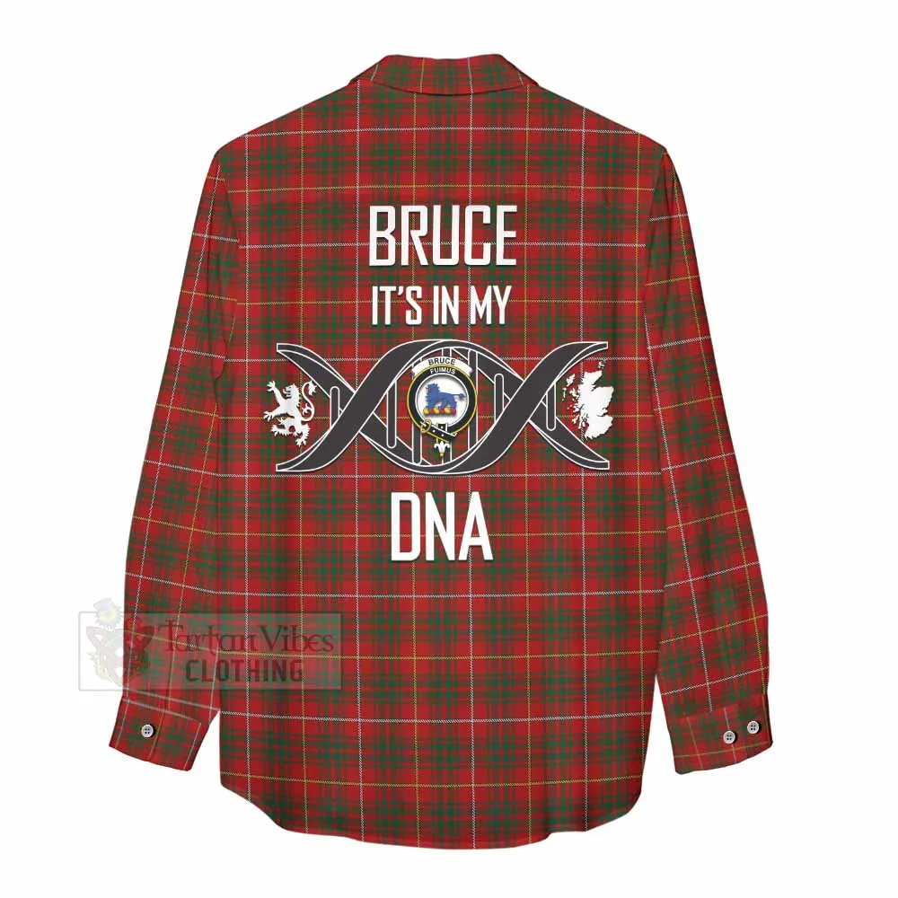 Bruce Tartan Women's Casual Shirt with Family Crest DNA In Me Style