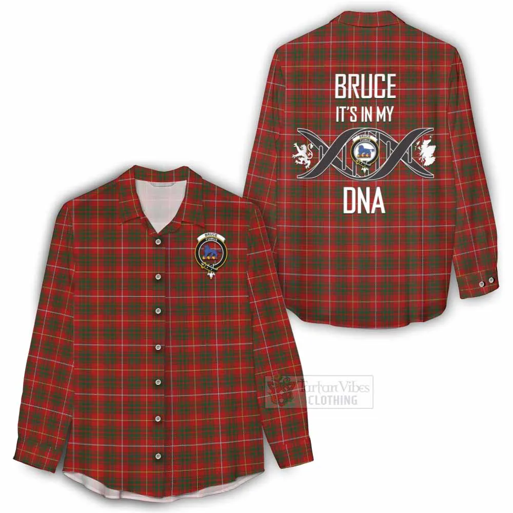 Bruce Tartan Women's Casual Shirt with Family Crest DNA In Me Style