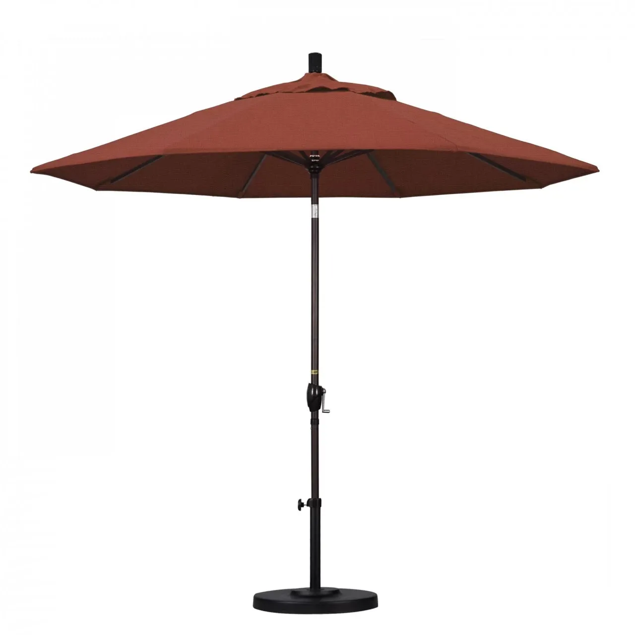 California Umbrella Pacific Trail Series 9 ft Patio Umbrella - Residential Grade with Push Button Tilt and Crank Lift