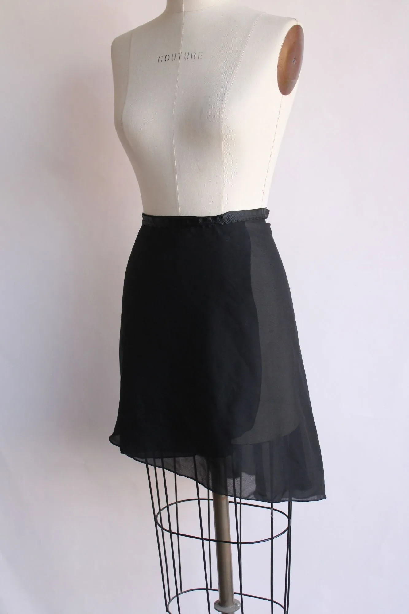 Capezio Womens Dance Wrap Skirt, Black Chiffon, Size M/L