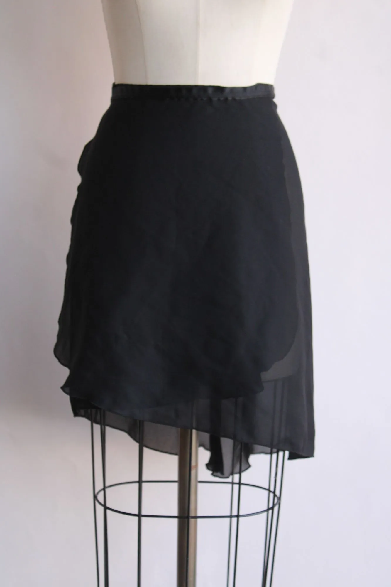 Capezio Womens Dance Wrap Skirt, Black Chiffon, Size M/L