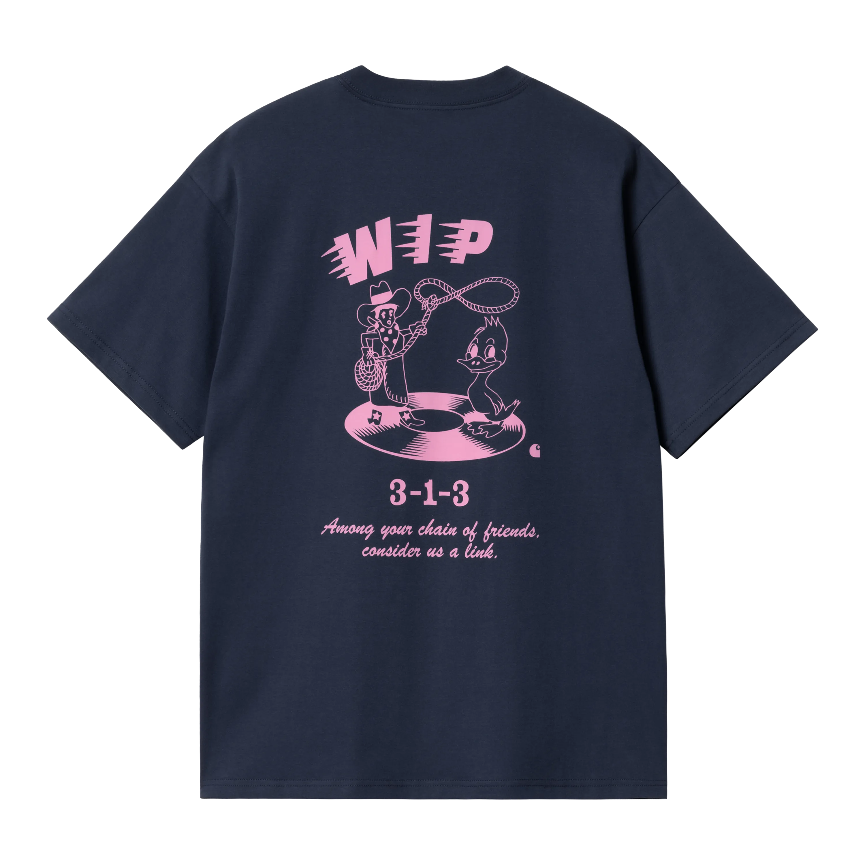 Carhartt WIP S/S Friendship T-Shirt - Air Force Blue / Light Pink