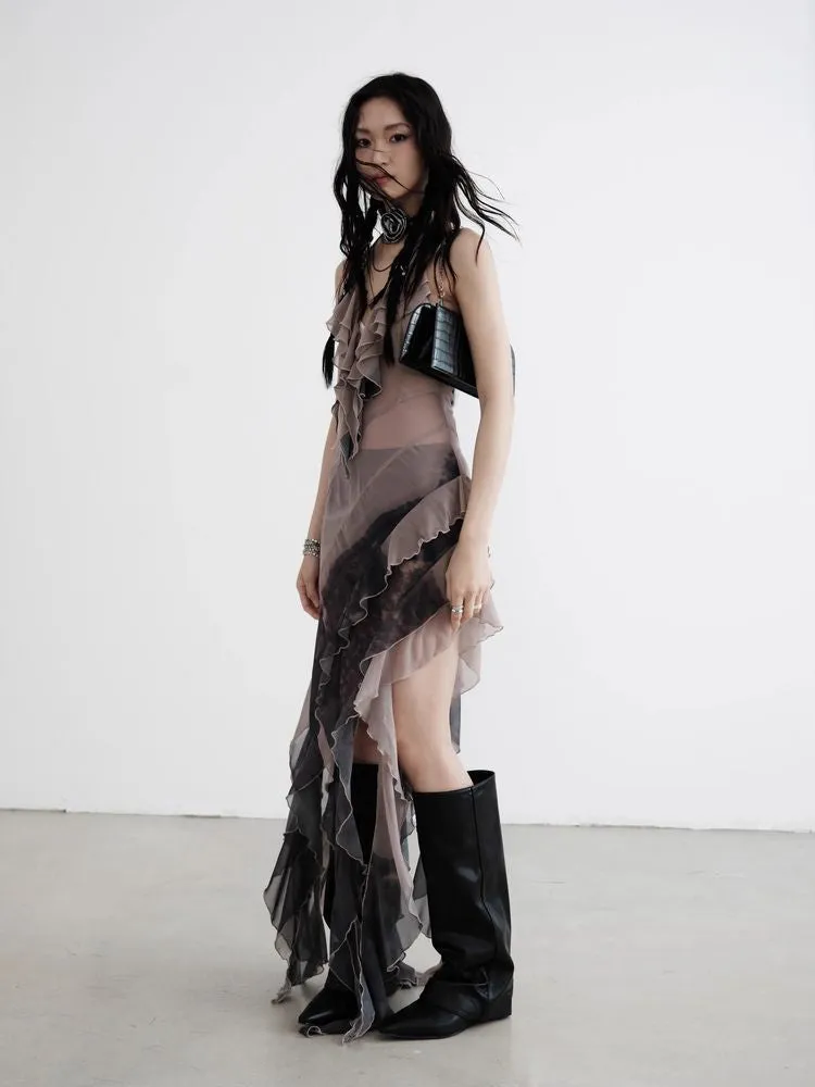 Chiffon suspender skirt【s0000009448】