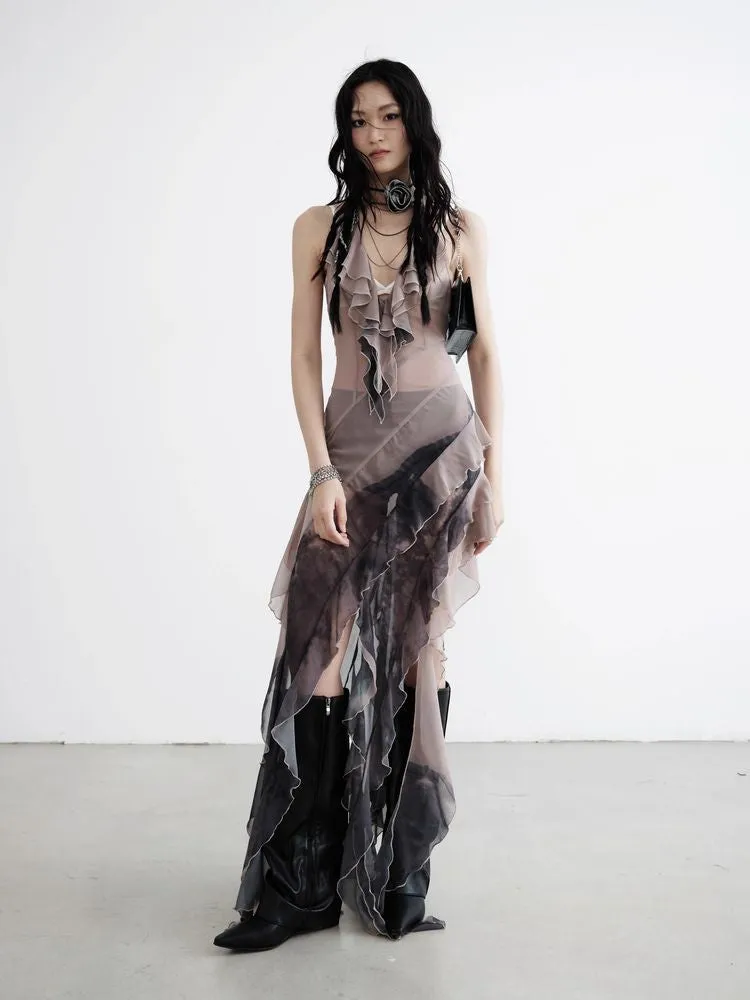 Chiffon suspender skirt【s0000009448】