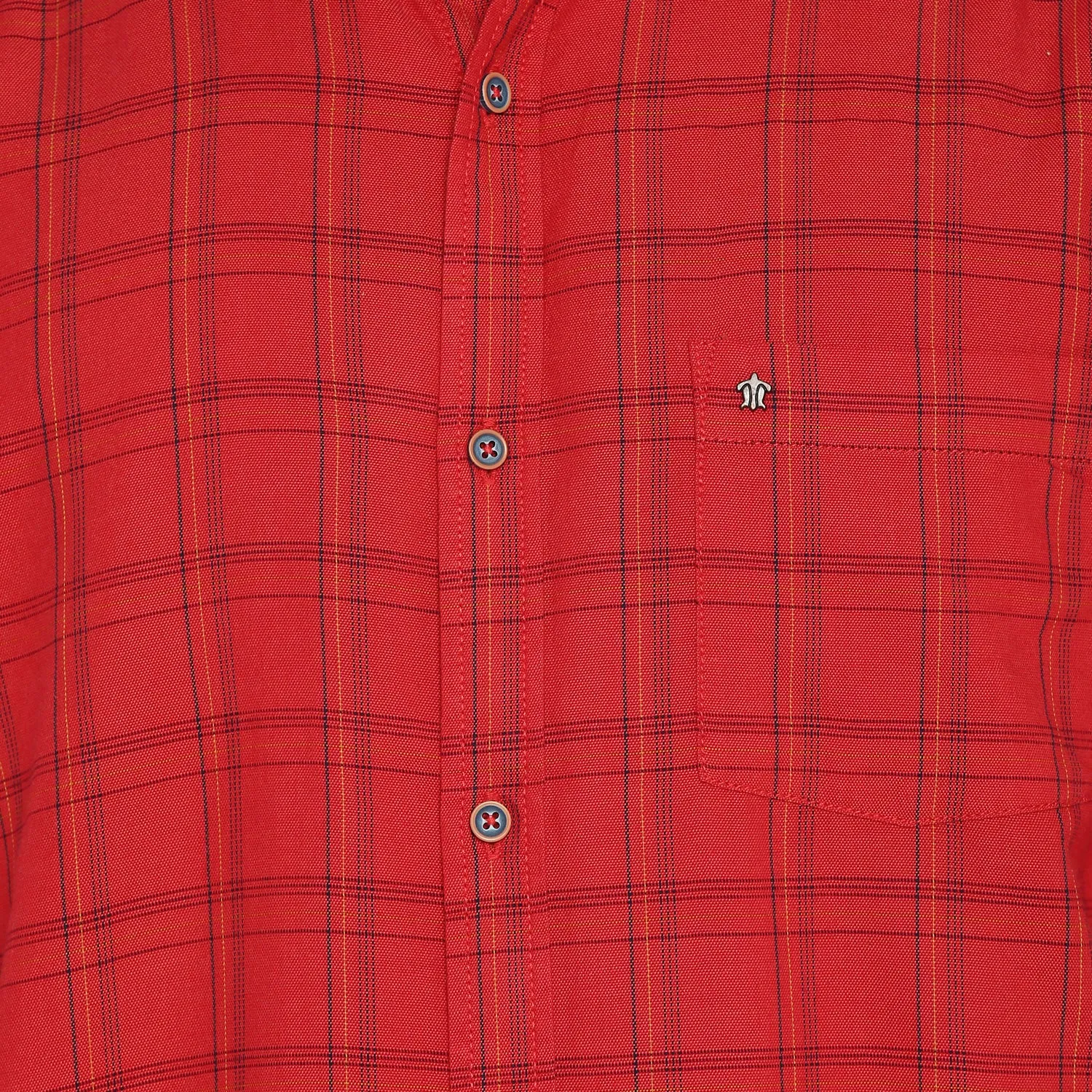 Cotton Red Checkered Slim Fit Casual Shirt