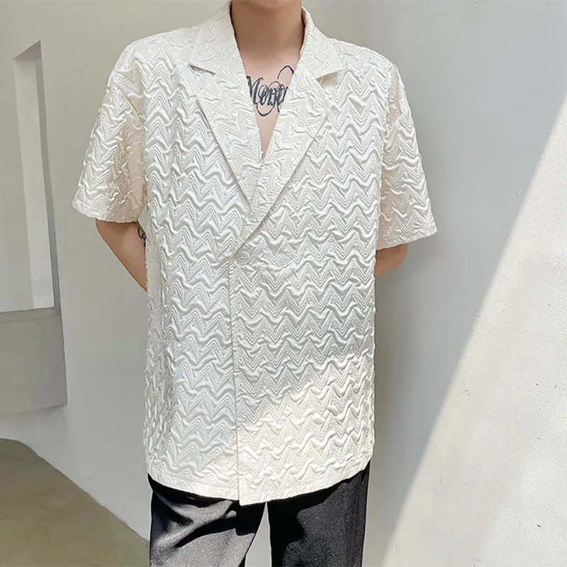 Crinkled Embossed Thin Shirt