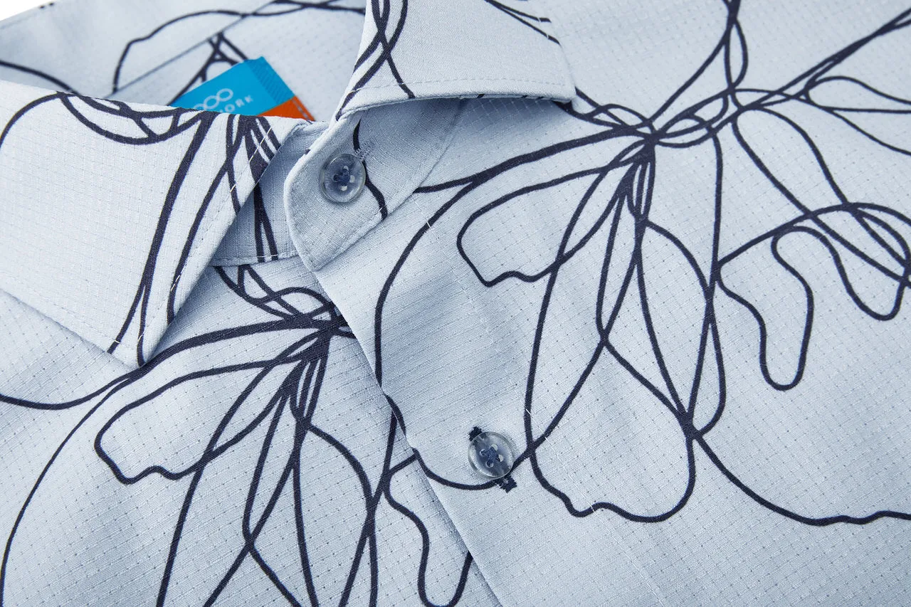 Dry Floral Sketch All Over Print Shirt in Smart Fit
