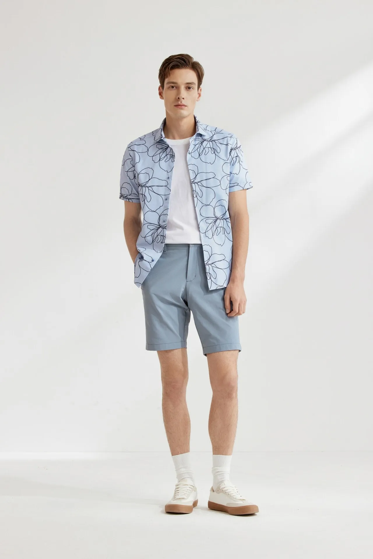 Dry Floral Sketch All Over Print Shirt in Smart Fit