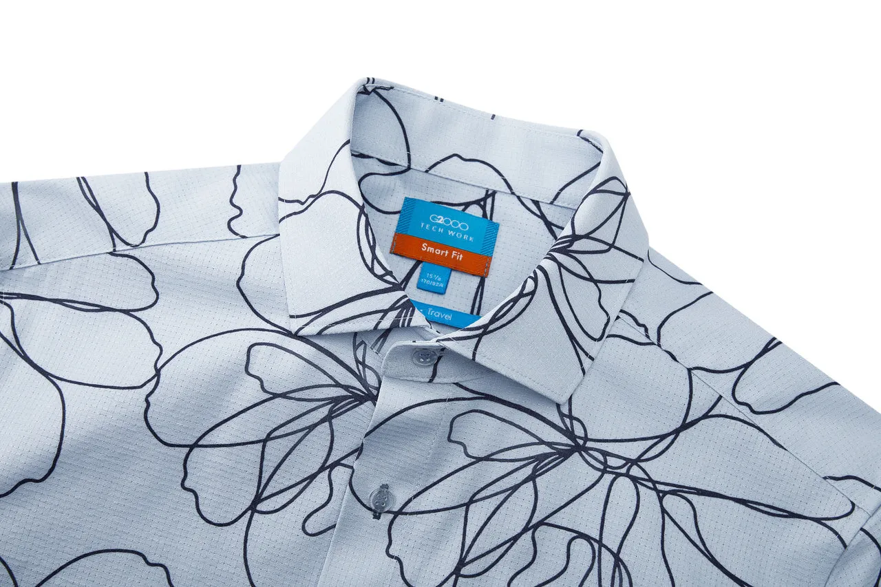 Dry Floral Sketch All Over Print Shirt in Smart Fit