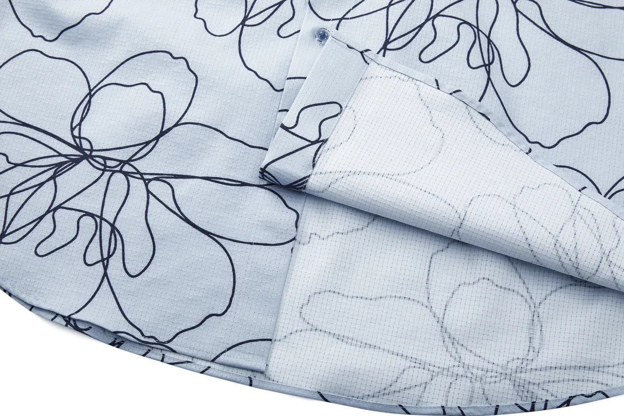 Dry Floral Sketch All Over Print Shirt in Smart Fit