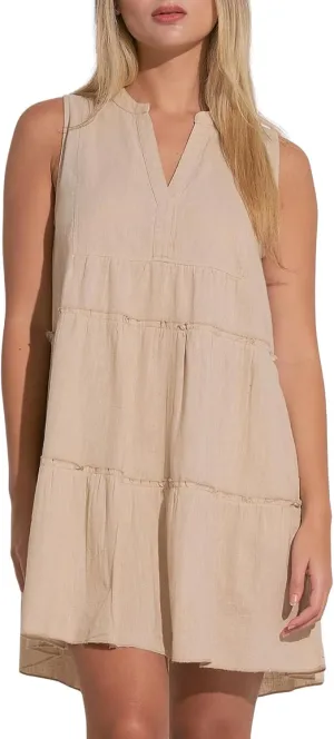 ELAN Women's Venus A-Line Sleeveless Tunic Dress