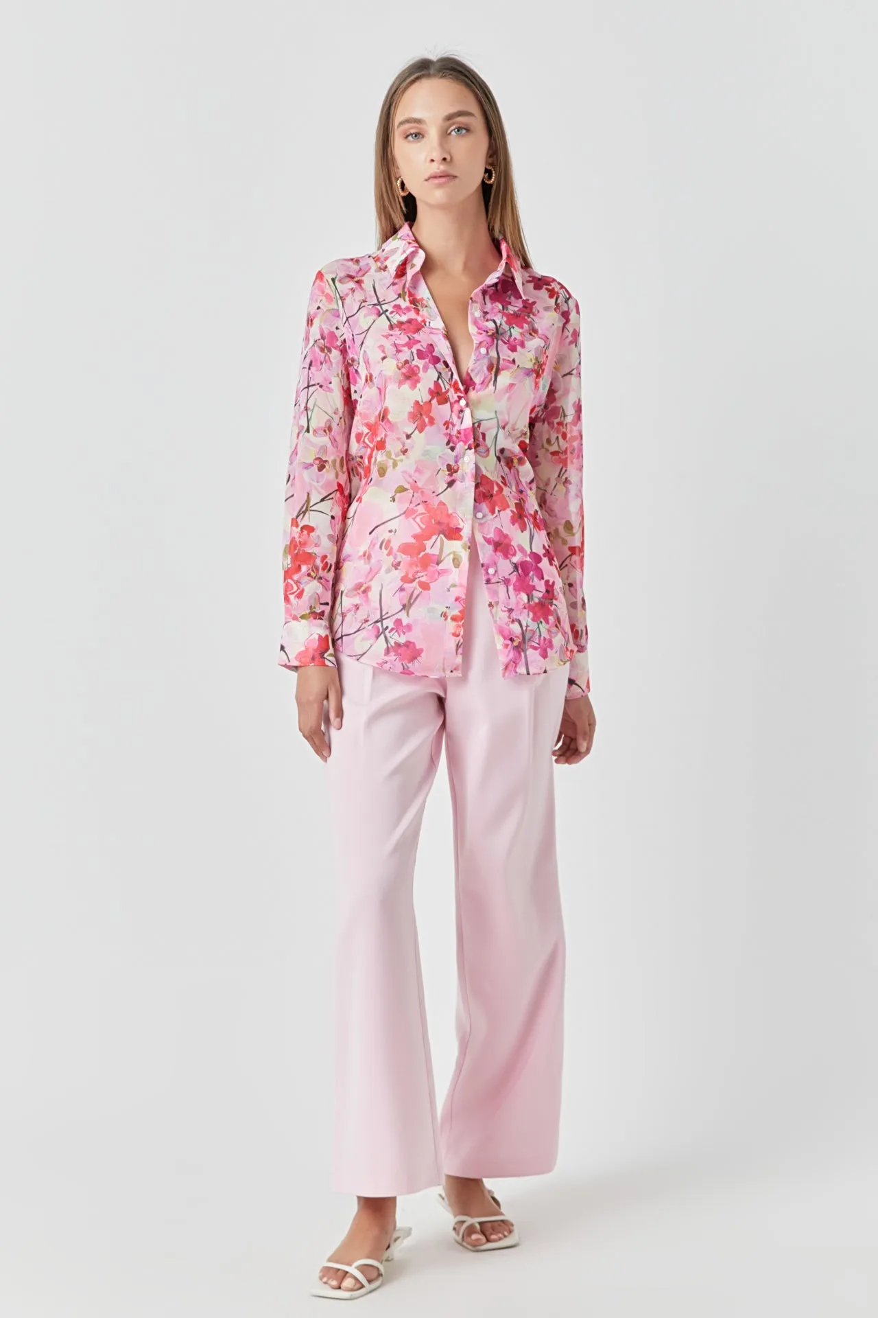 Endless Rose - Floral Print Oversize Shirt