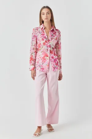 Endless Rose - Floral Print Oversize Shirt