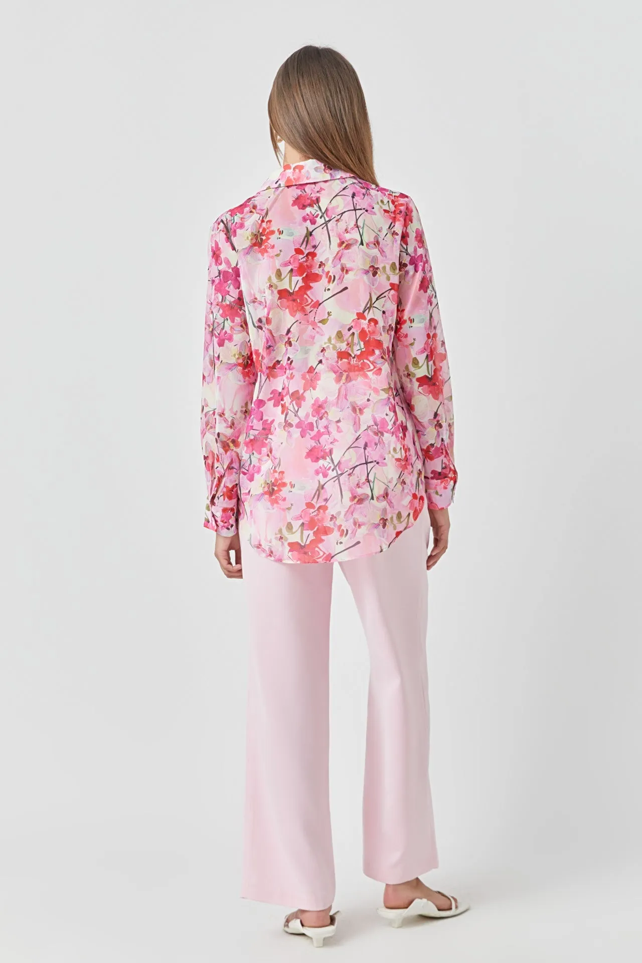 Endless Rose - Floral Print Oversize Shirt