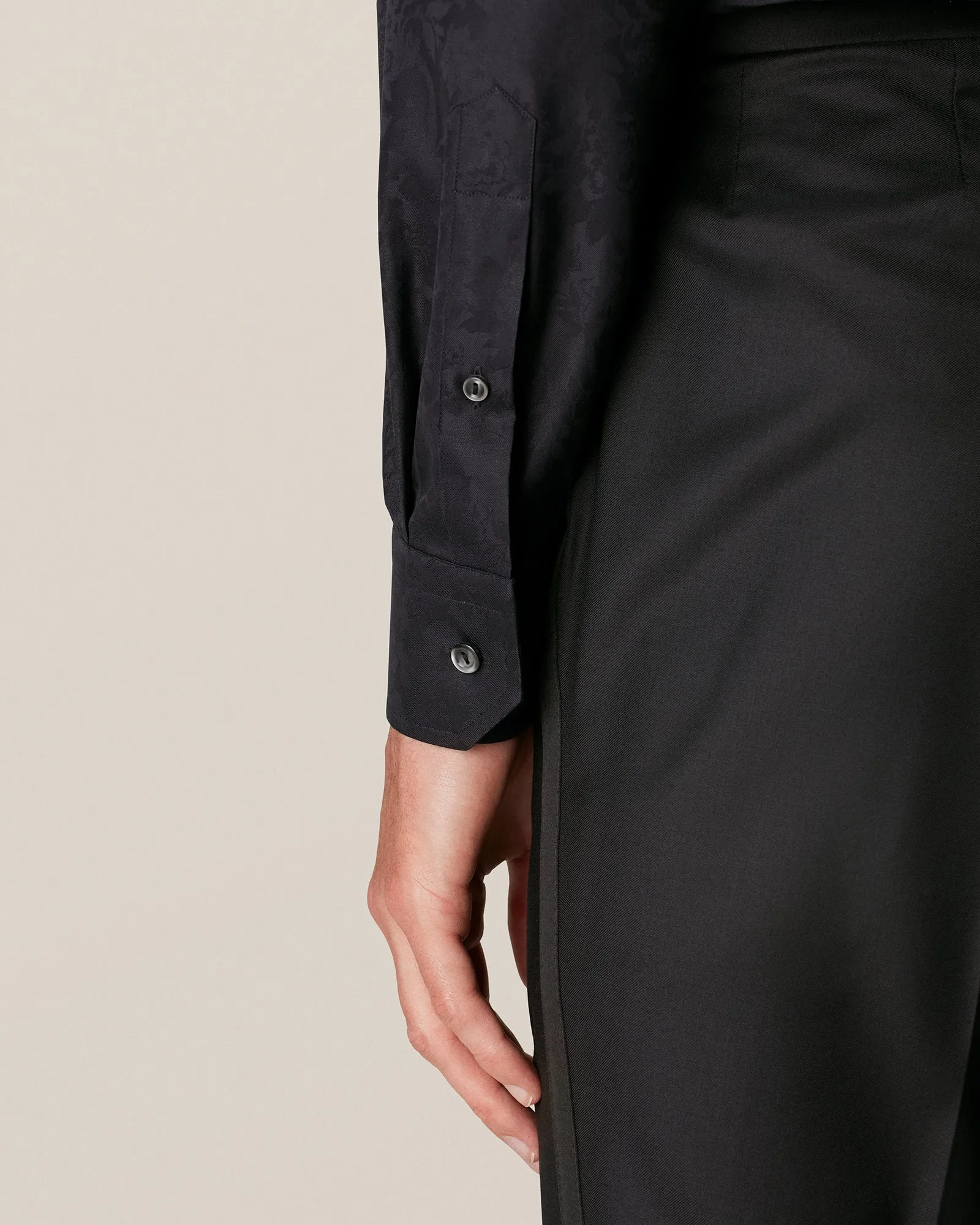 ETON 10000193218 JACQUARD BLACK SLIM SC SHIRT