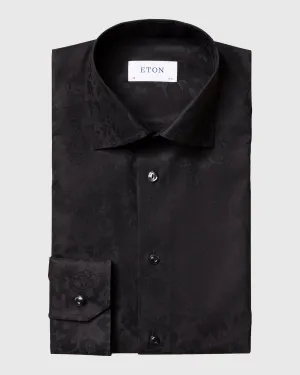 ETON 10000193218 JACQUARD BLACK SLIM SC SHIRT
