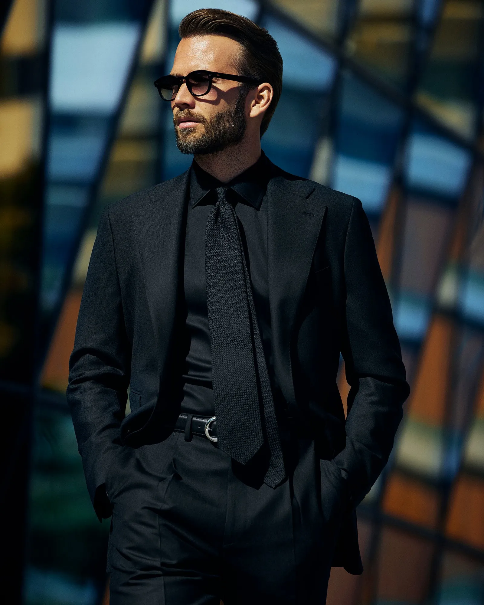 ETON 30007951118 BLACK SIGNATURE TWILL SLIM SC SHIRT