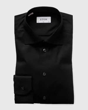 ETON 30007951118 BLACK SIGNATURE TWILL SLIM SC SHIRT