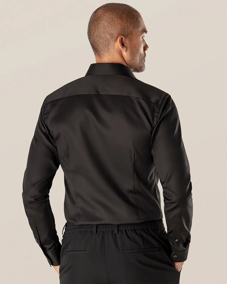 ETON 30007951118 BLACK SIGNATURE TWILL SLIM SC SHIRT