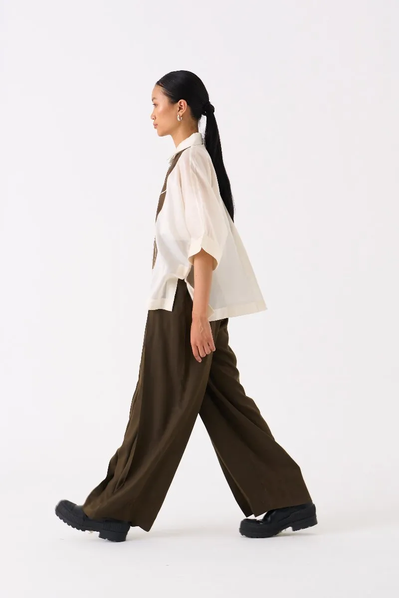 Floral Applique Shirt Co ord set of 2 Ivory
