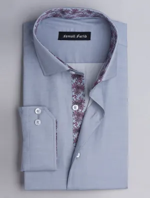GREY FLORAL DETAILED SHIRT
