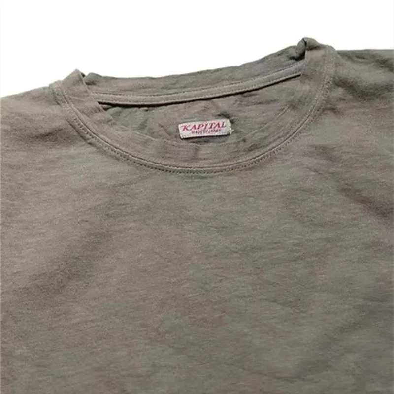 Hirata Hohiro Batik Embroidery Loose Round Neck T-shirt - Short Sleeve
