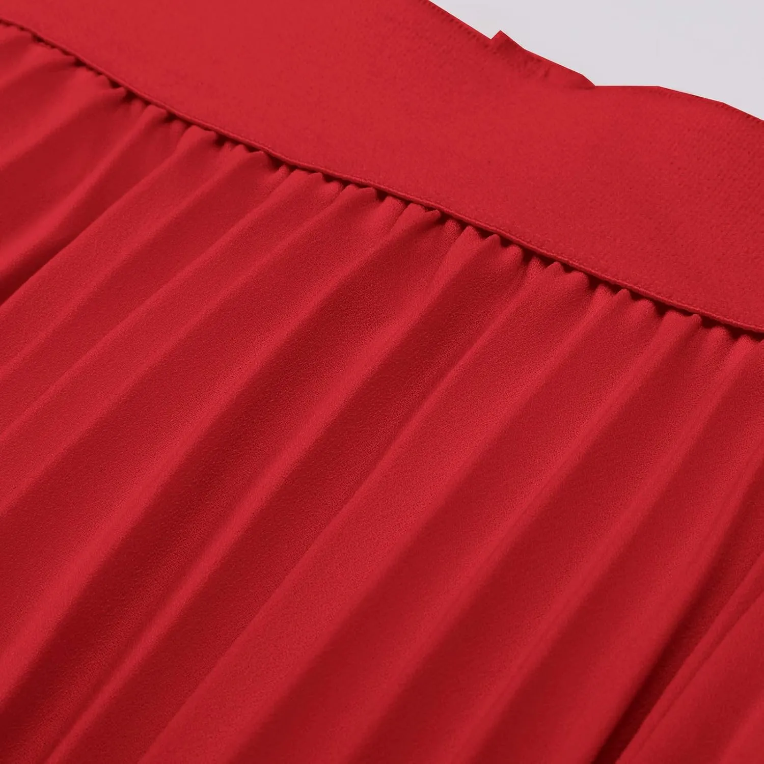 Kate Kasin Women's High Waist Pleated A-Line Swing Skirt KK659