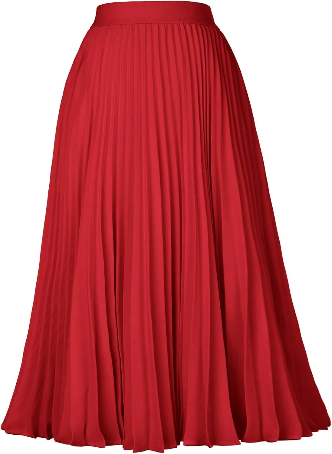 Kate Kasin Women's High Waist Pleated A-Line Swing Skirt KK659
